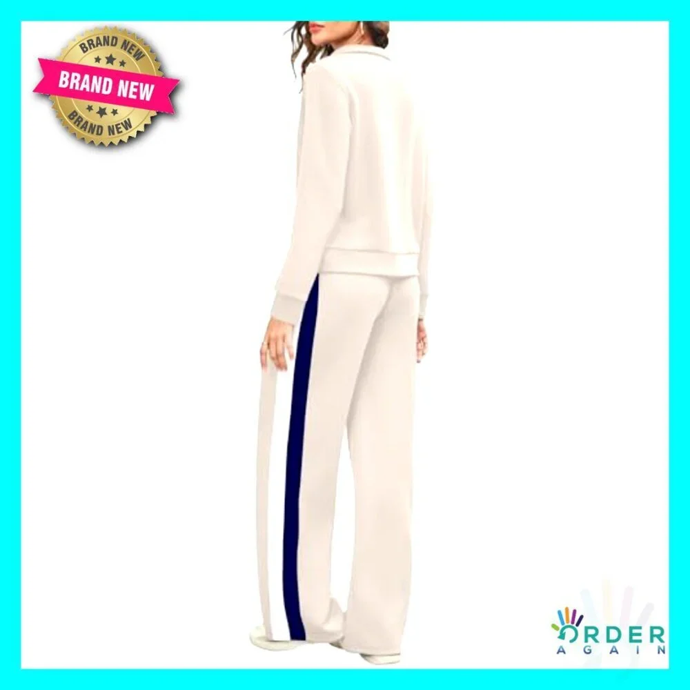 Women's Two Piece Lounge Set Wide Leg Pants Sweatsuit Travel Outfit Cozy